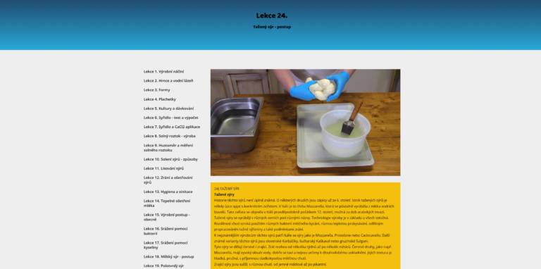 Kurz online výroby sýrů