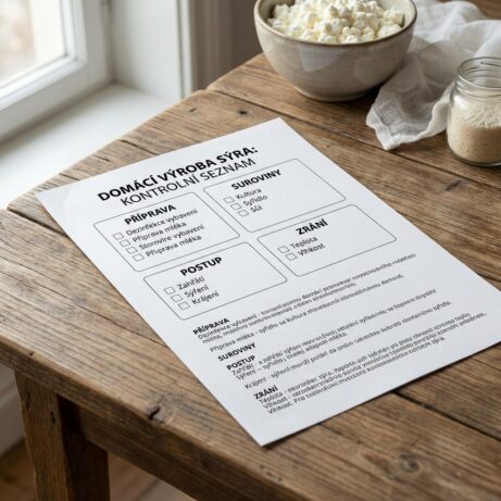 checklist výrobce sýrů